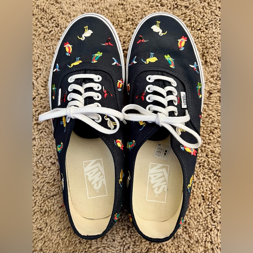 Vans Bird Blue Shoes Embroidery Authentic 8.5 Men’s 10 Women’s 41 Like New